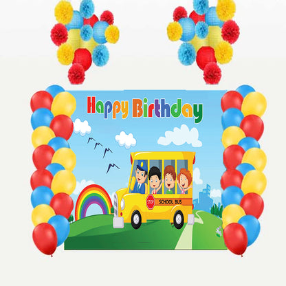 Wheels on the Bus Theme Birthday Party Complete Decoration Kit