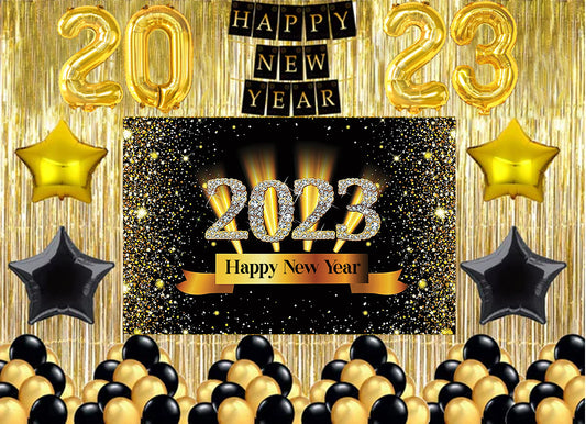 New Year Party Decorations Complete Set with Backdrop