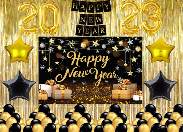 New Year Party Decorations Complete Set with Backdrop
