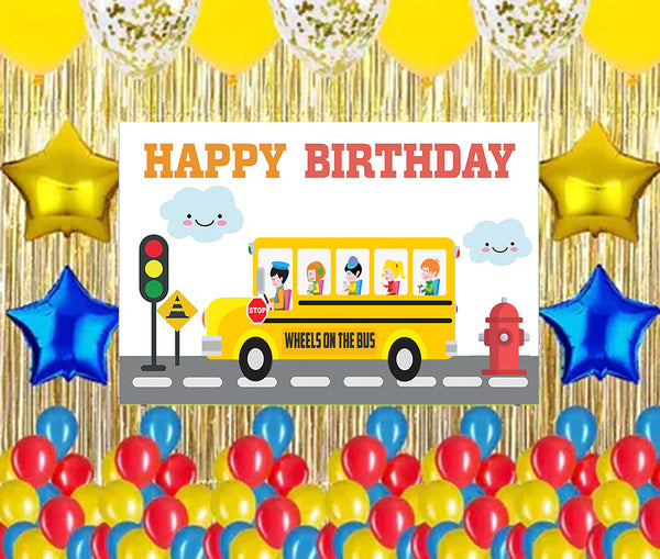 Wheels on the Bus Theme Birthday Party Complete Party Set