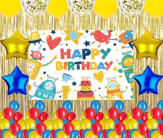Robot Theme Birthday Party Decorations Complete Set