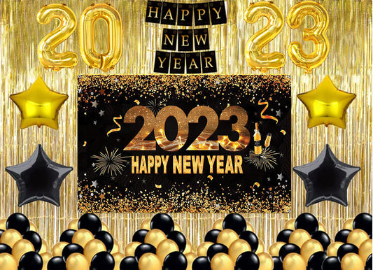 New Year Party Decorations Complete Set with Backdrop