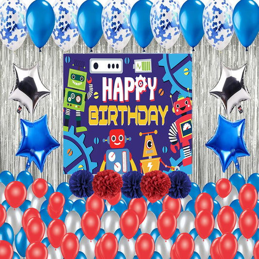 Robot Theme Birthday Party Decoration Combo Kit