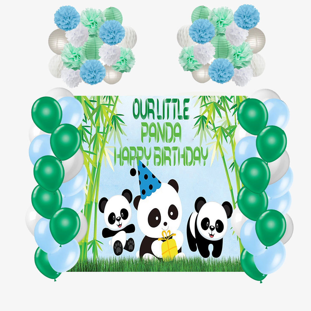 Panda Theme Birthday Party Complete Decoration Kit