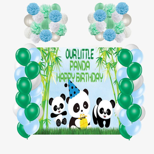 Panda Theme Birthday Party Complete Decoration Kit