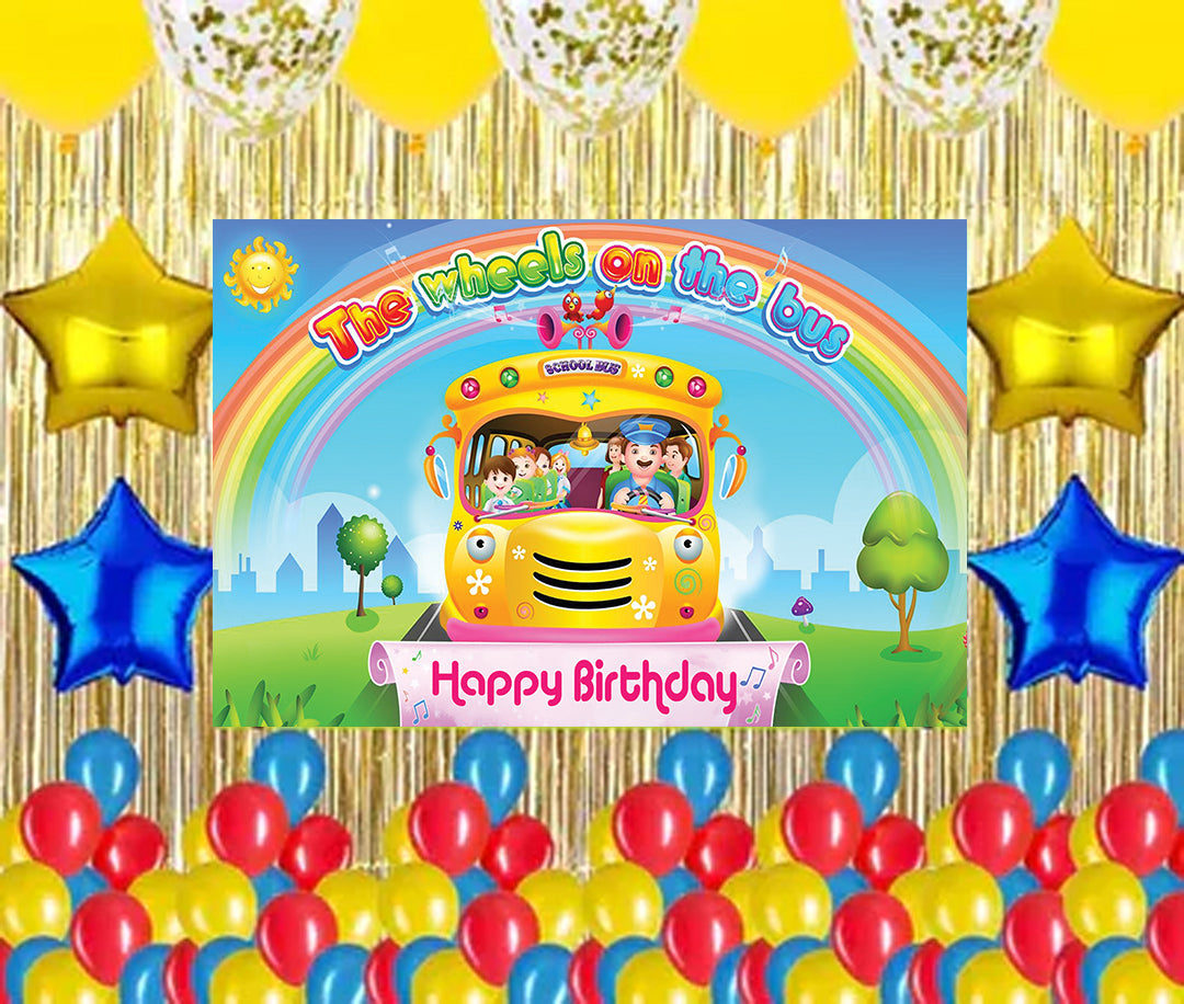Wheels on the Bus Theme Birthday Party Complete Party Set