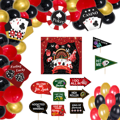 Casino Party Complete Set-Backdrop & Decorations