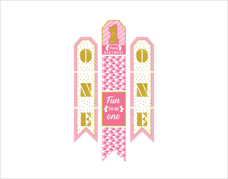 One Is Fun First Birthday Paper Door Banner for Wall Decoration