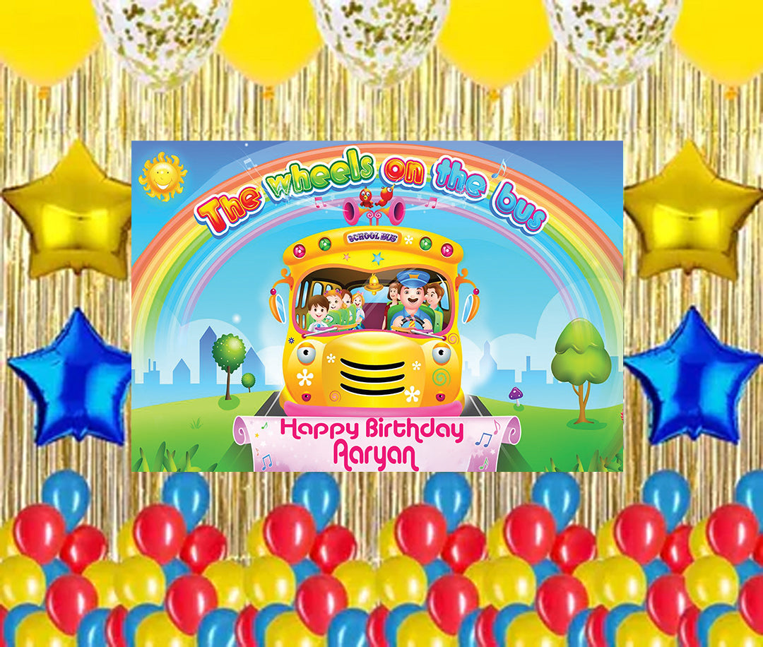 Wheels on the Bus Theme Birthday Party Complete Party Set