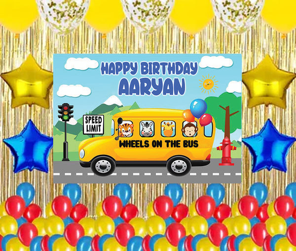 Wheels on the Bus Theme Birthday Party Complete Party Set