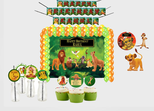 The Lion King Theme Birthday Party Combo Kit with Backdrop & Decorations
