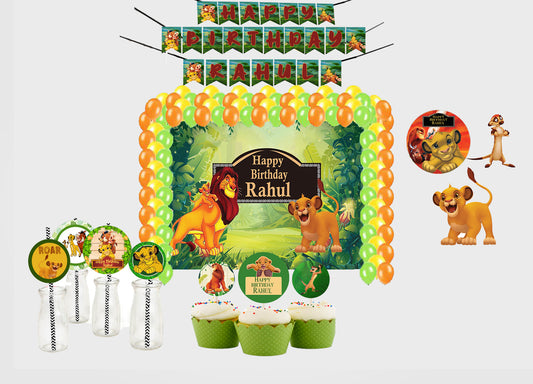 The Lion King Theme Birthday Party Combo Kit with Backdrop & Decorations