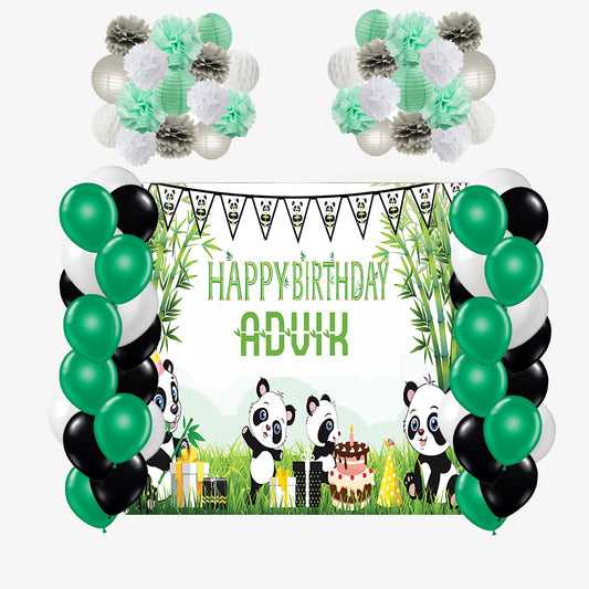 Panda Theme Birthday Party Complete Decoration Kit