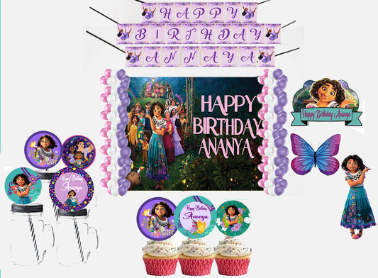 Encanto Theme Birthday Party Combo Kit with Backdrop & Decorations