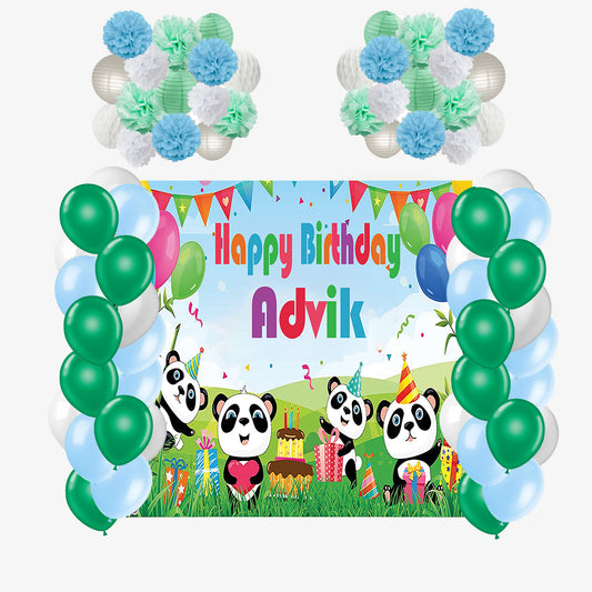 Panda Theme Birthday Party Complete Decoration Kit