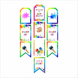Art and Paint Theme Birthday Paper Door Banner for Wall Decoration