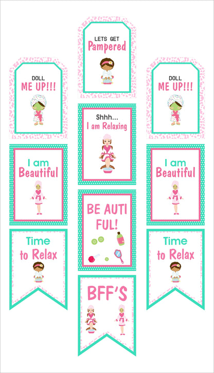 Spa Theme Birthday Party Paper Door Banner for Wall Decoration