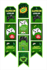 Gaming Theme Birthday Paper Door Banner for Wall Decoration