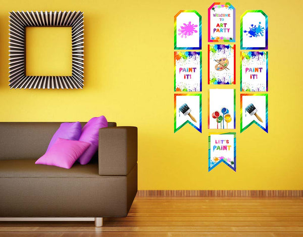 Art and Paint Theme Birthday Paper Door Banner for Wall Decoration