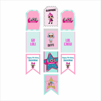 LOL Party Theme Birthday Paper Door Banner for Wall Decoration