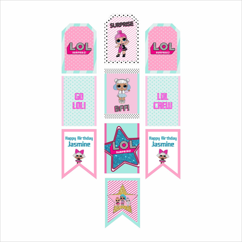 LOL Party Theme Birthday Paper Door Banner for Wall Decoration