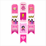 Super Girl Theme Birthday Paper Door Banner for Wall Decoration