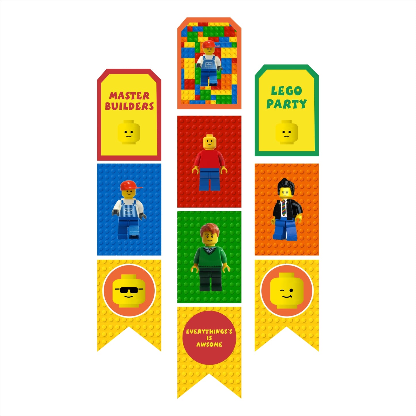 Lego theme Birthday Paper Door Banner for Wall Decoration