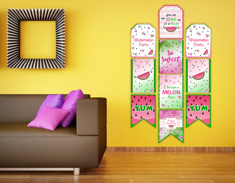 One In A Melon Theme Birthday Paper Door Banner for Wall Decoration 