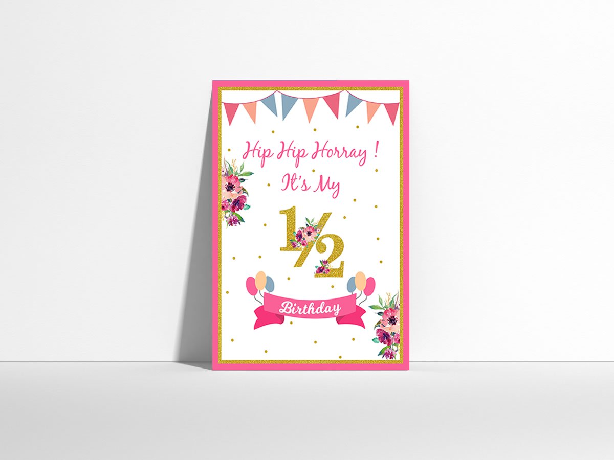 Half Birthday Decoration Party Supplies for Girls