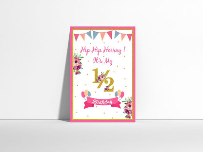 Half Birthday Decoration Party Supplies for Girls