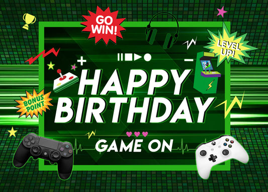 Gaming Theme Birthday Party Backdrop