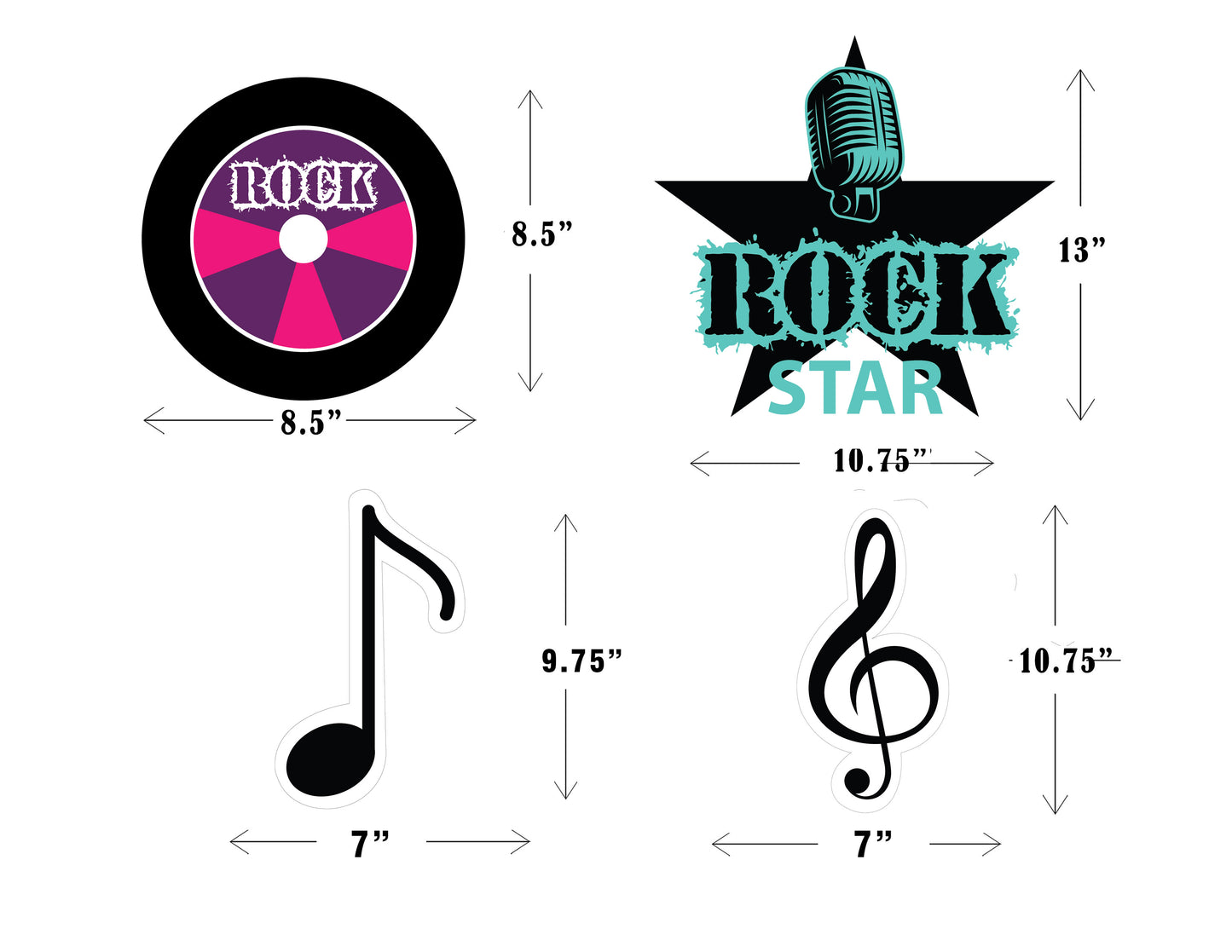 Rockstar Theme Birthday Party Theme Hanging Set for Decoration