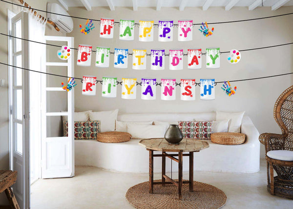 Art and Paint Theme Birthday Party Banner for Decoration
