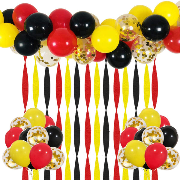 Yellow , Black And Red Latex For Birthday,Car Racing Theme Party Decoration