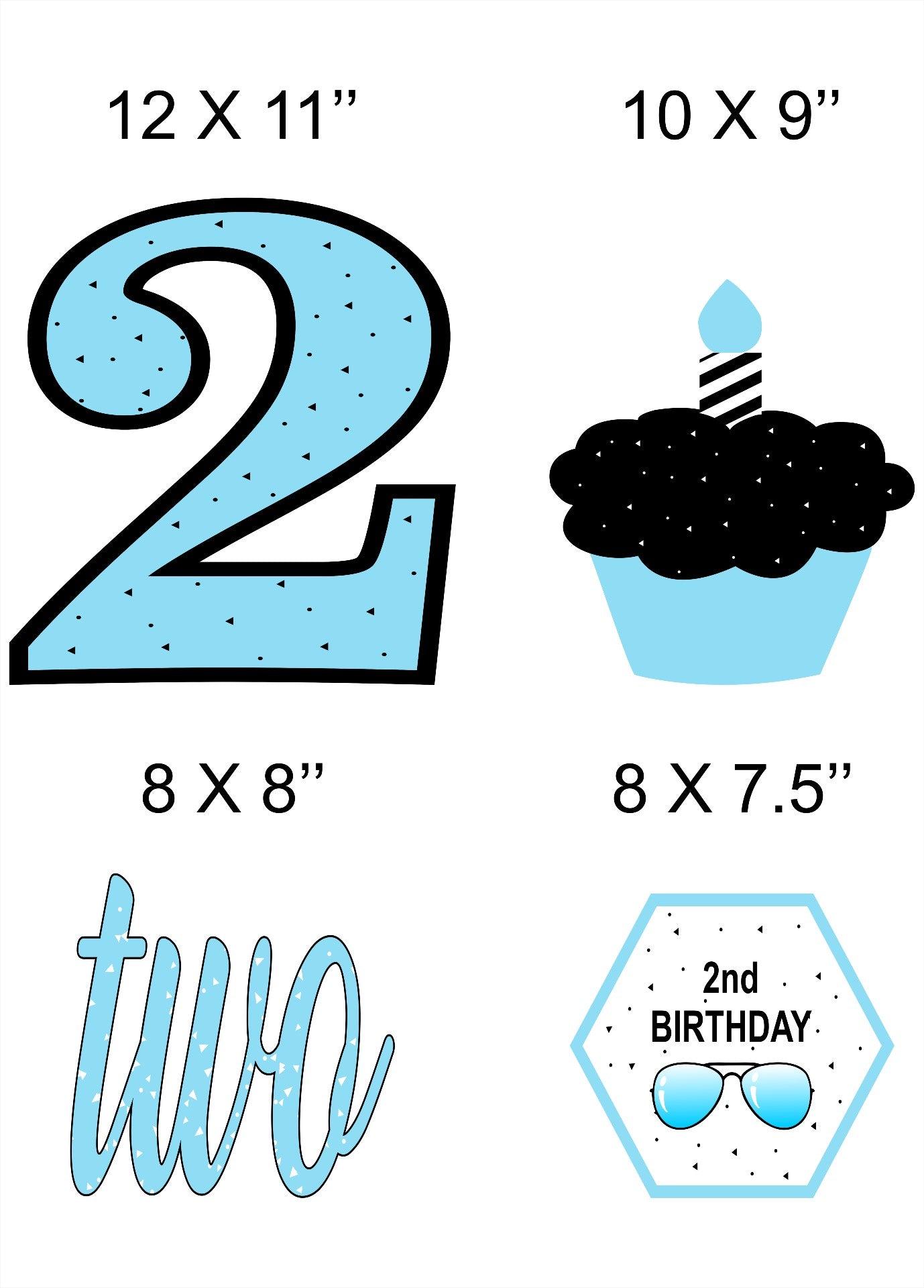 Two Cool Theme Birthday Party Theme Hanging Set for Decoration 