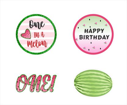 One In A Melon Theme Birthday Party Theme Hanging Set for Decoration 