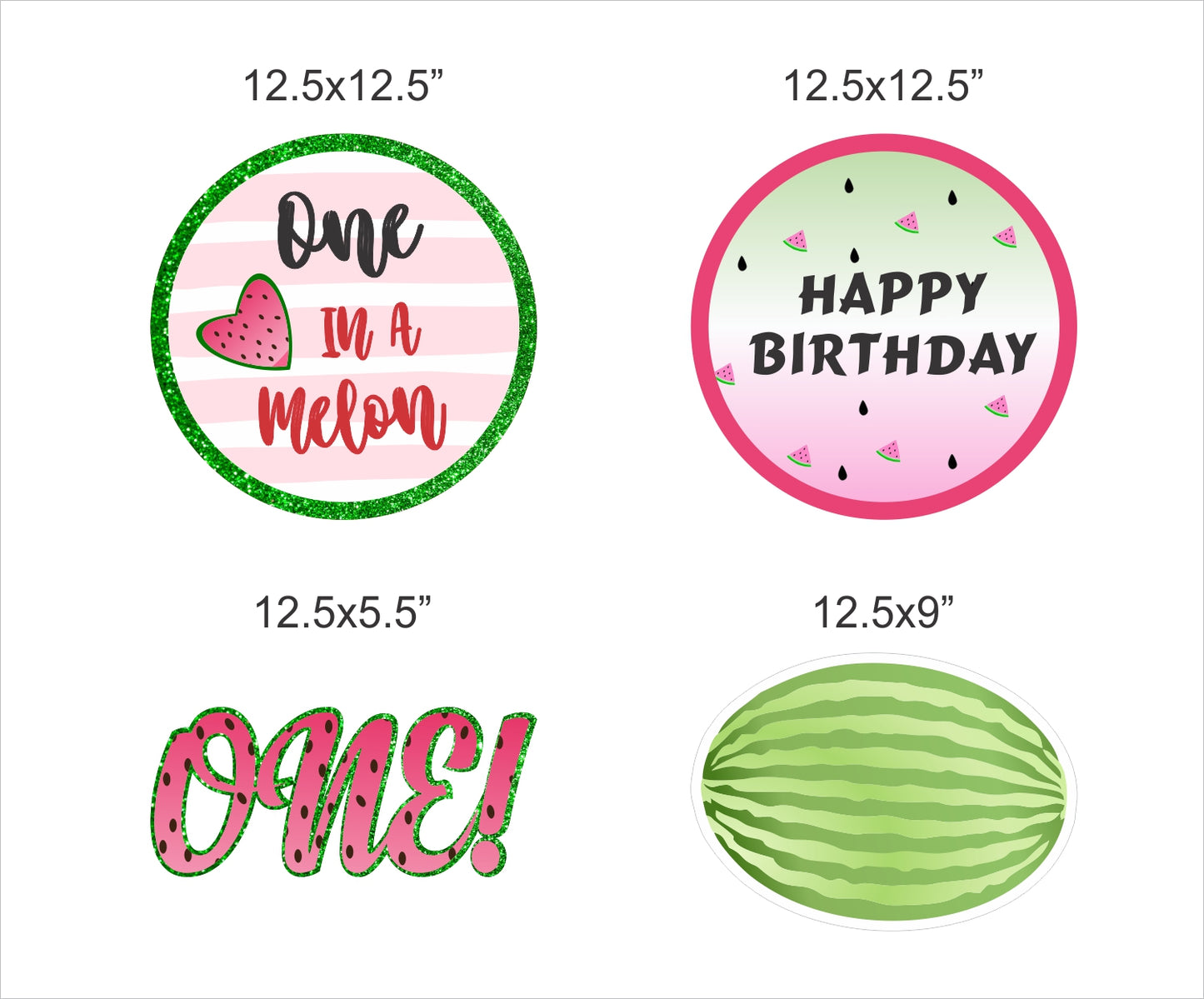 One In A Melon Theme Birthday Party Theme Hanging Set for Decoration 
