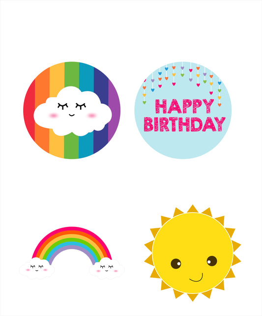 Rainbow Theme Birthday Party Hanging Set for Decoration 