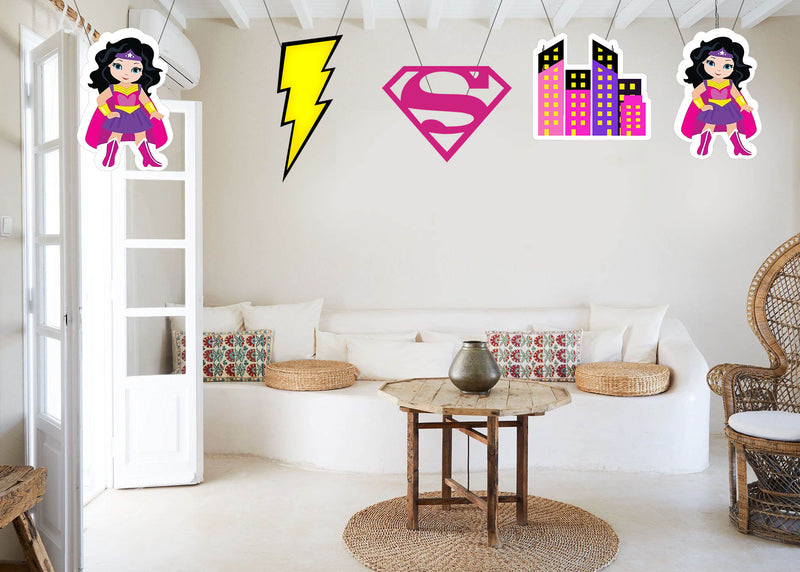 Super Girl Theme Birthday Party Hangings