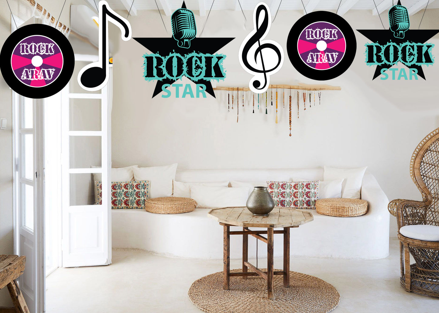 Rockstar Theme Birthday Party Theme Hanging Set for Decoration