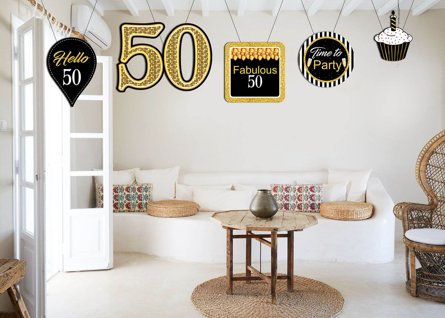 50th Birthday Party Theme Hanging Set for Decoration 
