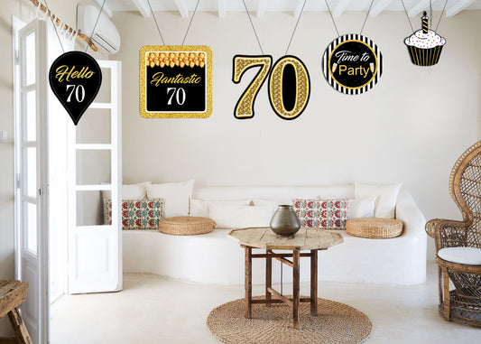 70th Birthday Party Theme Hanging Set for Decoration 