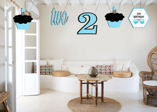 Two Cool Theme Birthday Party Theme Hanging Set for Decoration 