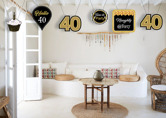 40th Birthday Party Theme Hanging Set for Decoration 