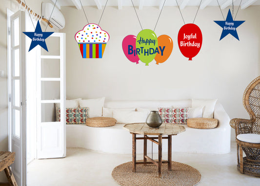Joyful Theme Hanging Set For Decoration - Set Of 12