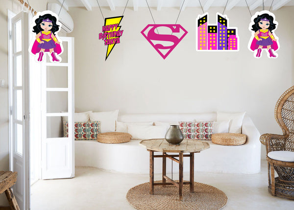 Super Girl Theme Birthday Party Hangings