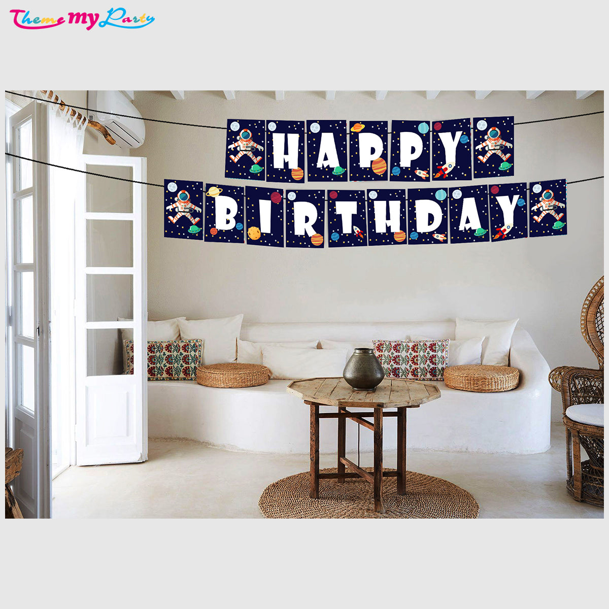Space Theme Birthday Party Banner for Decoration