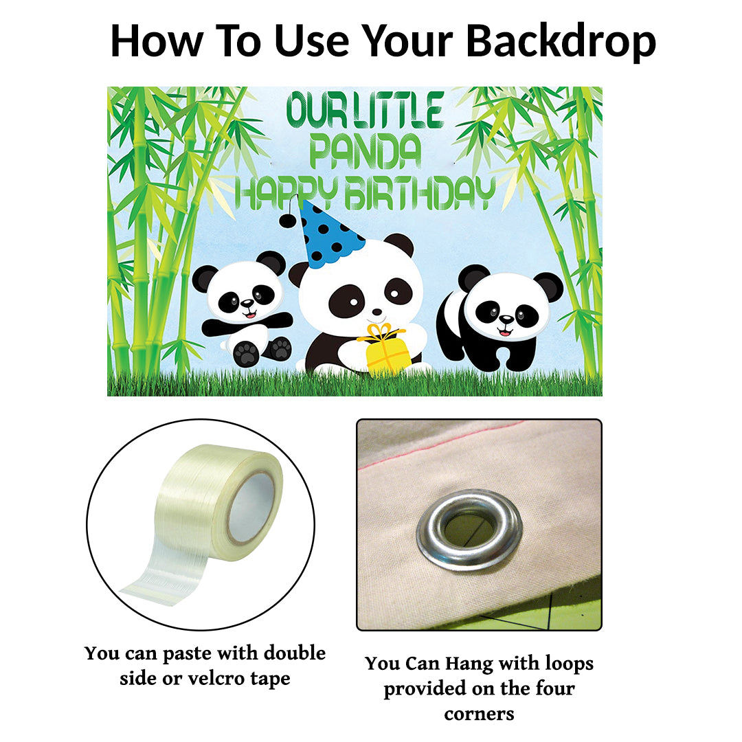 Panda Theme Birthday Party Backdrop