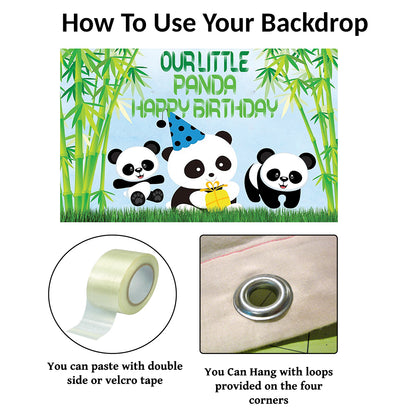 Panda Theme Birthday Party Backdrop