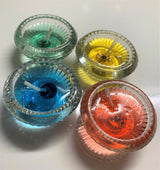 Round Glass Colored Wax Candle
